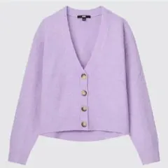 ユニクロ　スフレヤーンVネックショートカーディガン（長袖）