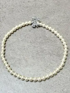 miumiu ネックレス 3連パールシルバー クリスタル 【新品未使用 