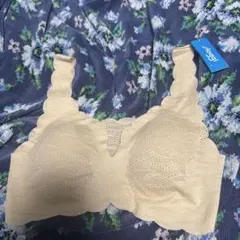 新品 スロギー ゼロフィールレースボタニカルハーフトップブラジャーM ベージュ