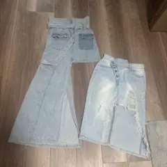 デニムスカート ベルト付き