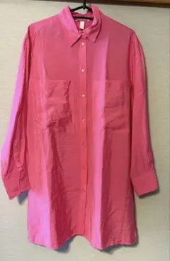 新品未使用 H&Mピンク 長袖オーバーシャツ サイズS