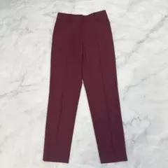 プラステ リネン混 スティックパンツ スラックス リネン混 ボルドー Mサイズ