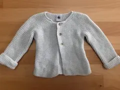 プチバトー　コットンニットカーディガン　水色　12m 74cm