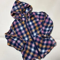 チェック柄フード付きジャケット 110cm