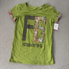 【新品未使用】SUGITA スギタ　オリーブグリーン 半袖Tシャツ 花柄リブ付き
