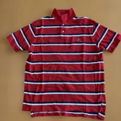Polo by Ralph Lauren 赤 ストライプ ポロシャツ XL