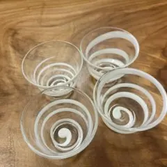 昭和レトロ　茶器　ぐい呑み　ガラス　 4点セット