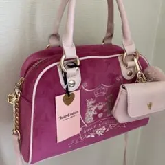 Juicy Couture ベロア ショルダーバッグ ピンクのサムネイル