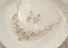 小枝アクセサリー　ネックレス　イヤリング　ブライダル　ウェディング