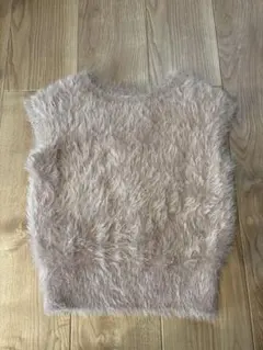 ノースリーブニット M ベージュ