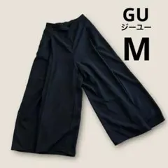 GU ジーユー　ガウチョパンツ　ワイドタックパンツ　ブラック　M