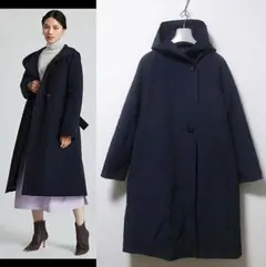 BALLSEY ボールジィ ポリエステルコットンファイユ フーデッドダウンコート