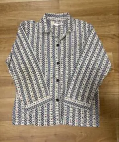 ヴィンテージ《P・C Love》レトロ 150cm花柄ストライプ 長袖シャツ