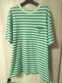 Carhartt WIP ボーダー Tシャツ　グリーン系　XXL