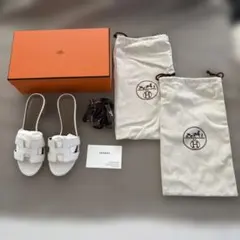 HERMES エルメス オアジス サンダル 36.5 ホワイト　美品のサムネイル