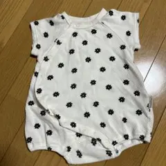 黒い花柄ロンパース 70サイズ