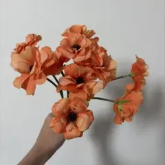 ラナンキュラス 造花 アートフラワー　オレンジ