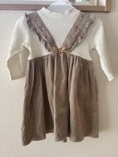 mamaraku フリル付き長袖ワンピース