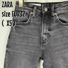 【0296】ZARA ハイウエスト カットオフデニム ブラック 32
