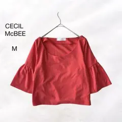 セシルマクビー 七分袖 カットソー フリル袖 ふんわり 二の腕カバー 春夏
