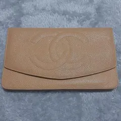 [お正月特価!!]CHANEL 大きめキャビアスキンココマークデカココウォレット