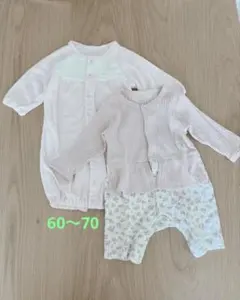 【Birthday＆西松屋】ベビーロンパース2枚セット 60〜70