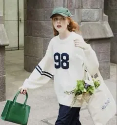 【BONLECILL】配色ナンバリング フットボールニットプルオーバー ●