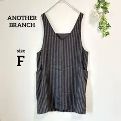 アナザーブランチ サロペット スカート オーバーオール ストライプ Vネック