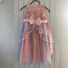 パステルカラー 花柄ドレス 140センチ