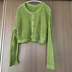 メッシュ編み カーディガン