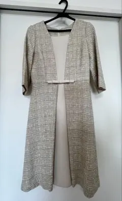 STRAWBERRY-FIELDS ベージュツイードワンピース