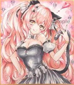 ト*ム様 手描きイラスト バニーガール ピンク 大色紙(約27.3×24.2