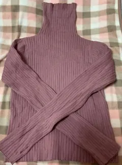 GRL　グレイル　サムホール付き　タートルネック　リブニット　トップス　ピンク