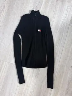 TOMMY JEANS ブラック　フルジップ　ニットのサムネイル