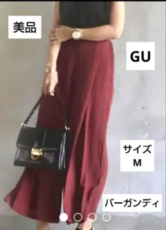 美品 GUジーユーパンツ　パラッツォパンツ　　 ドレープ体型カバーMサイズ