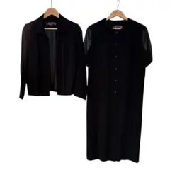 美品　SOIR BÉNIR 東京ソワール　ブラックワンピーススーツ　礼服　11号