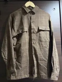 茶色系チェック柄 長袖シャツ ジャケット