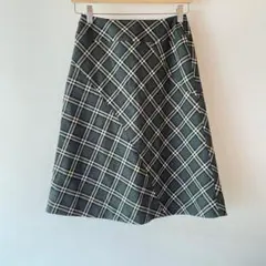 メルローズ チェック柄 ひざ丈 スカート オフィスカジュアル 切替 フレッピー
