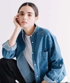 BLANC basque ブランバスク　パールボタンデニムシャツ　ブルー　38