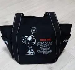 スヌーピー バルーン バッグ トート ブラック 大容量 軽量