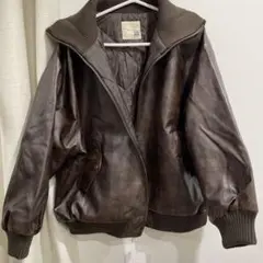 ブラウン 合成皮革ジャケット Mサイズ