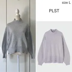 【美品】PLSTエクストラファインメリノウールミドルゲージタートルネックセーター