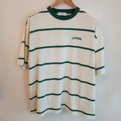CODDERR アーチロゴ刺繍 ボーダー リンガーTシャツ L モノマート