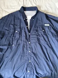 Columbia ネイビー ボタンダウンシャツ
