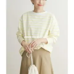 URBAN RESEARCH DOORS長袖Tシャツ M ホワイト/イエロー