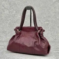 FURLA フルラ ハンドバッグ ボルドー ワインレッド レザー 赤 シルバーのサムネイル
