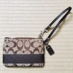 COACH コーチ ミニポーチ シグネチャー コインケース 小物入れ ストラップ