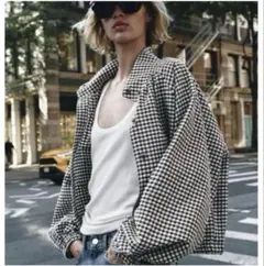 完売品★新品ZARA★ザラ チェック柄ボンバージャケット ジップアッブブルゾンＳ