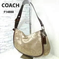 コーチ ショルダーバッグ ワンショルダー ベージュ 馬車プリント F14888