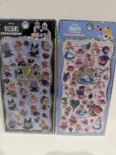 ディズニー ヴィランズ＆アリス シール2枚セット プチドロ